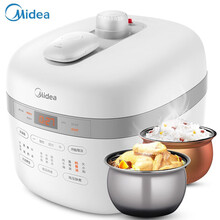 美的（Midea）电压力锅5升6升双胆电高压锅 一键排气 七段调压 开盖收汁 家用精控火候电压力煲 智能触控丨滑动开盖丨发酵酸奶