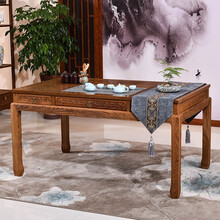 寻古红木家具非洲鸡翅木（学名：非洲崖豆木）茶桌椅组合实木中式喝茶台乌金石茶海茶艺桌泡茶桌子办公室茶桌 单桌：长128*宽81*高71cm