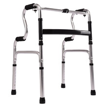 礼达康 老年人助行器带轮带座老人四脚拐杖凳学步车助步器手推车折叠轮椅 铝合金黑杠四角款