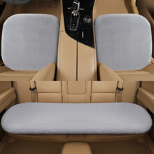 爱绿能 IGEG 汽车坐垫冬季毛绒座垫套加厚车载保暖小方垫汽车用品座椅垫通用三件套 灰色