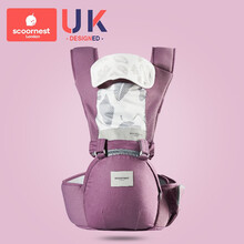科巢（scoornest)婴儿腰凳多功能坐凳孩子抱娃神器前后两用式宝宝背带轻便四季 梦幻紫