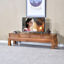 寻古红木家具非洲鸡翅木（学名：非洲崖豆木）实木电视柜原木中式客厅卧室电视机柜仿古雕刻矮柜地柜视听柜O 电视柜：长200*宽48*高48cm
