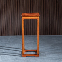 九鲤王府红木家具非洲花梨（学名：刺猬紫檀）实木简约花架客厅中式花几花盆架盆栽架鱼缸架古董花瓶摆件架 单个：长36*宽36*高87cm