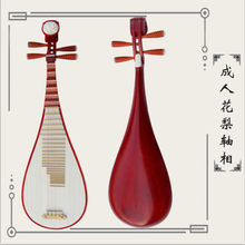 琵琶乐器 花梨木琵琶 红木初学入门儿童成人演奏级琵笆乐器 成人花梨木轴相琵琶(送配件)