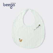 小狗比格新生儿围嘴纯棉婴儿小松鼠口水巾宝宝卡通口水巾单条装 浅绿 一条装