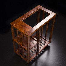 茶边柜实木新中式可移动茶柜架功夫茶具茶水台茶水柜架烧水台 1910花梨木茶水柜大号单框架