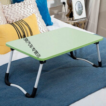 s床上书桌笔记本电脑桌可折叠宿舍神器学生用小桌子懒人儿童学习餐 方形W腿+防滑+果绿色