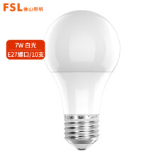 FSL佛山照明led灯泡高显色A60球泡家用E27螺口7W白光6500K 明耀 10支