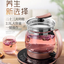 养生壶全自动加厚玻璃电煮茶壶中药壶煎药大容量2-2.5l黑茶 炖盅大蒸笼2个滤网蛋架除垢剂抢购一 2.5L