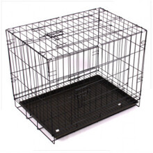 狗笼子泰迪狗笼带厕所小狗笼中小型犬笼子围栏大猫笼兔子笼 50*35*40带托盘+双碗+脚垫+棉窝 黑色