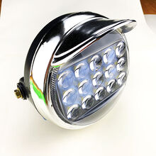 汽车led大灯车灯电动三轮车大灯LED四轮车总成强光改装配件12V-80V通用型超亮耐用 15珠透镜