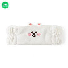 LINE FRIENDS 布朗熊毛绒发带 卡通动漫萌趣居家休闲发饰化妆配饰 可妮兔 (230x105 x30 MM)