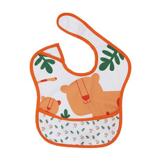 德珂婴儿（Decobebe）宝宝围兜防水吐奶防脏透气超软围嘴新生幼儿童喂辅食立体防溅饭兜餐袋 金钱豹