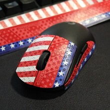 鼠标防滑贴 鼠标防滑贴片 GPW蜥蜴皮罗技EC2毒蝰吸汗手胶903等裁剪 红蓝 米国限定 0.5mm