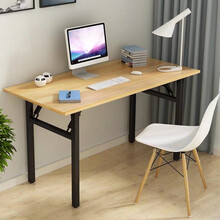 电脑桌折叠书桌折叠桌户外地摊桌弹簧桌子家用简约学习桌长条桌子 XYYJ-402单层80*40*74折叠桌（黄木