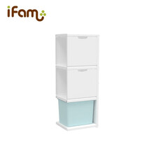 韩国进口 IFAM 3层模块收纳柜整理柜diy组合柜门拼接收纳柜扩展柜 扩展-雾蓝色