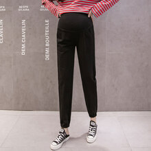 敏潮格伦孕妇裤春秋外穿裤子春季潮妈时尚宽松休闲裤女托腹裤夏季新款 1217黑色春秋款 2XL