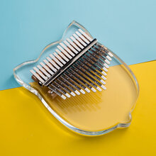 【仙女必备】卡西达拇指琴初学者卡林巴琴手指琴粉色17音可爱单板 水晶小猪++教程