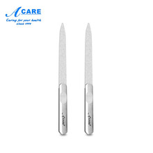 阿嚓热 不锈钢指甲锉刀双面打磨砂条修甲美甲工具套装 13CM两支