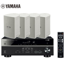 雅马哈（Yamaha）HTR-3072+NS-AW294 音响 音箱 壁挂式音响 户外全天候蓝牙音响 USB音响（5件套）白色