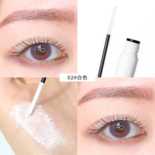 阿嚓热 彩色睫毛膏防水纤长浓密卷翘细刷头不易晕染 02#白色 1支