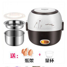 家用迷你电饭锅小型2人全自动多功能蒸米饭宿舍单人多层保温双层 1.2升灰色双层200W  米可以蒸熟