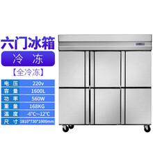 甄樽 双温大型4四开门冰箱商用厨房不锈钢立式大容量保鲜冷藏冷冻冰柜 六门单温冷冻