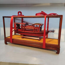 嘉兴红船模型纪念品南湖红船模型嘉兴红船手工艺木船纪念船木船迷你船模型礼品 42型红木玻璃罩