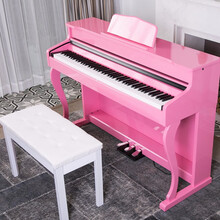 一秒（ONE SECOND）电钢琴便携式88键重锤初学者儿童电子钢琴成人专业电钢考级智能数码钢琴幼儿 推拉琴盖烤漆粉色+纯钢+蓝牙+琴凳+礼包