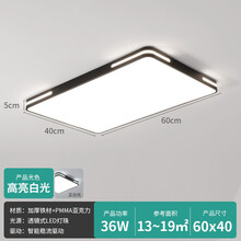 欧潽丽家灯具客厅灯简约现代大气家用卧室灯长方形铁艺led吸顶灯角镂空薄地方 黑色超薄角镂空60*40cm 高亮白光 36W