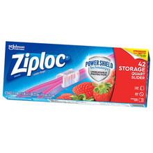Ziploc 密保诺 拉链式食品密封袋 中号42个 可重复使用 保鲜袋 收纳袋 防潮袋 储奶袋 微波炉可用 冰箱 厨房