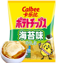国际	日本进口零食calbee卡乐比薯片坚脆淡盐味北海道土豆片膨化休闲零食追剧小吃60g 海苔味60g