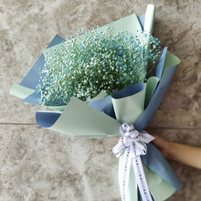 大束满天星干花真花情人节花束毕业礼品包装送女朋友闺蜜生日礼物 代写贺卡