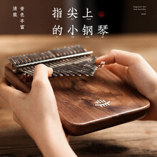 hluru鲁儒拇指琴羊阿宝卡林巴琴21音/17音马林巴琴kalinba手指钢琴指尖琴指姆琴专业演奏级 A类21音黑胡桃木板式手拨琴