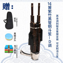天津王氏笙乐器王氏民乐14簧方笙17簧21簧圆笙扩音笙初学专业演奏 14簧紫竹黑管铜斗笙-D调