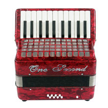 德国进口品质手风琴手风琴60/80/96贝斯进口手风琴初学考级演奏儿童成人手拉风琴 8贝斯22键红色