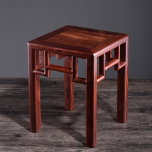 赞善红木家具血檀（学名：染料紫檀）方凳中式仿古家用客厅茶几矮凳居家换鞋凳小板凳