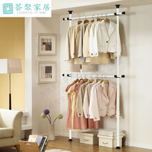 韩式组装创意衣柜多功能现代简约卧室加固组合简易落地布艺挂衣柜 两立两横标准款