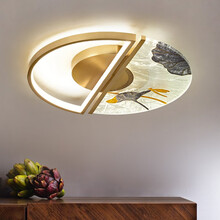 好艺家 全铜新中式led吸顶灯个性创意中国风房间卧室灯设计师珐琅彩灯具 7553-A款(40CM)