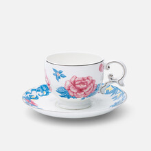 洪卫《牡丹花开》系列陶瓷杯碟 创意陶瓷杯碟套装节日礼物咖啡杯杯子水杯 牡丹花开杯碟