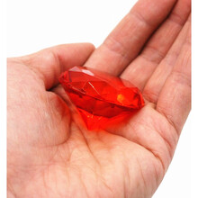 儿童塑料亚克力水晶透明大号无孔钻石小男女孩子宝石玩具奖励礼物 大红一颗