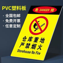 车间工厂仓库消防安全标识牌全套施工警示牌生产警告标志提示标语 T352仓库重地 严禁烟火（20*30cm）