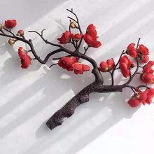 中国风仿真干枝梅花腊梅干花摆件家居假花装饰摆件套装 单支(红色)