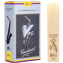 弯德林（Vandoren） 法国进口弯德林灰盒V12 中音萨克斯哨片降E调银盒古典哨片银盒专业哨片 3.5号一盒（10片）