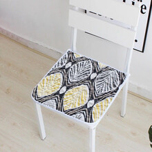 坐垫椅垫餐椅垫 秋冬布艺薄款学生防滑凳子垫电脑椅子垫四季简约 叶子 50X50cm无绑带