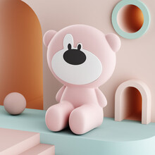 优尊儿童安全门卡防夹手门挡门阻门塞宝宝防护缓冲神器硅胶门挡器门缝卡 小熊-粉色