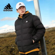 阿迪达斯 （adidas）新款羽绒服男装2023冬季运动服户外保暖舒适防风加厚休闲外套 HZ2597 黑色 L