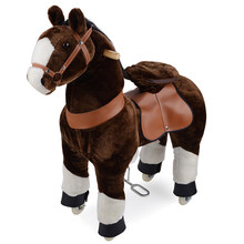 诸葛马木马跳跳马坐骑儿童玩具马大号木马摇摇马生日礼物 小号深棕色诸葛马(承重90kg)