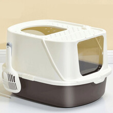 【配猫砂铲】派可为 猫砂盆全封闭式大号超大半封闭抽屉式猫屎盆猫厕所猫咪用品 方舟封闭猫砂盆-摩卡