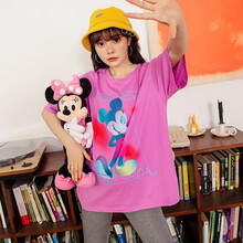 米度丽 孕妇夏装t恤上衣夏季宽松纯棉短袖体恤打底衫女潮妈孕妇装 D60081 紫色 L码